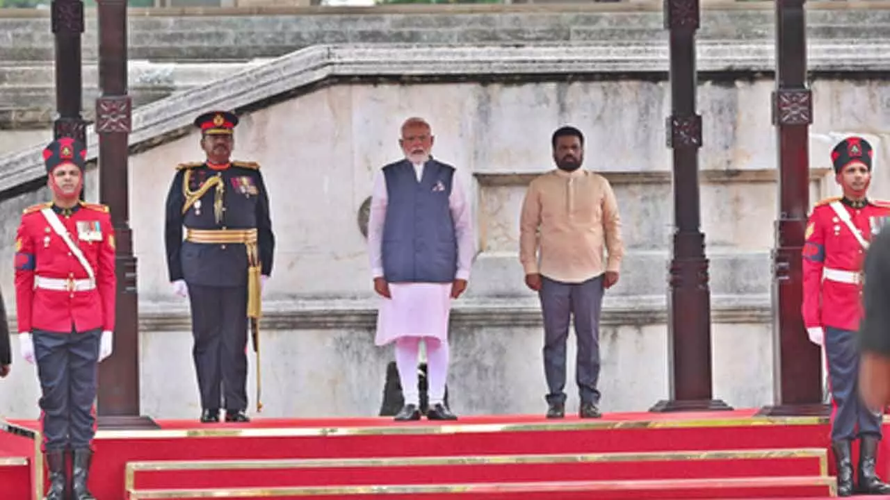 PM Modi accorded ceremonial welcome in Sri Lanka PM Modi accorded ceremonial welcome in Sri Lanka