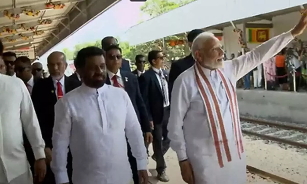 PM Modi, Lankan Prez Dissanayake launch India-backed railway projects in Anuradhapura PM Modi, Lankan Prez Dissanayake launch India-backed railway projects in Anuradhapura