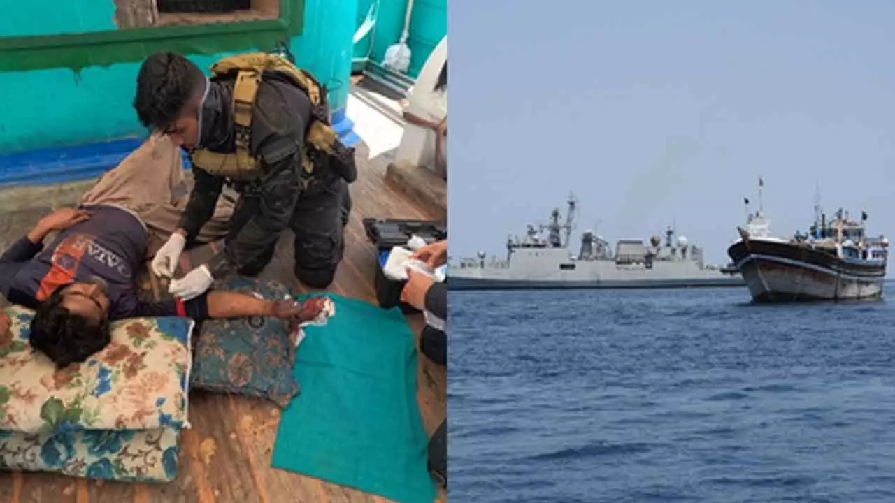 Indian Navy provides critical medical help to Pak national in Central Arabian Sea Indian Navy provides critical medical help to Pak national in Central Arabian Sea