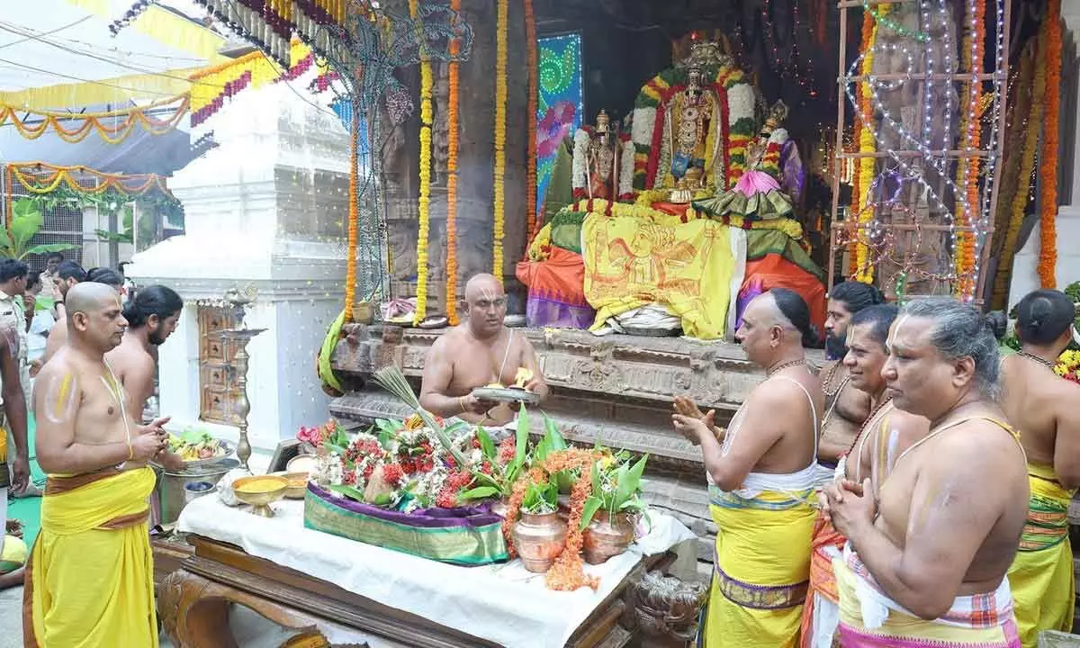 Brahmotsavam begins with Dhwajarohanam