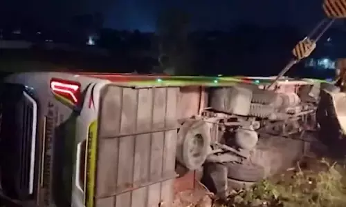 Bangla national dies as tourist bus overturns