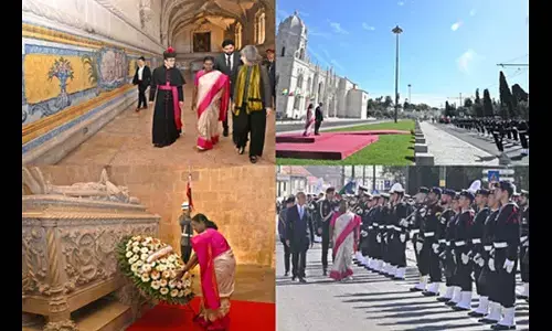 President Murmu begins State Visit to Portugal, accorded ceremonial welcome at historic Praca do Imperio