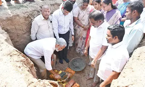 MLA performs bhumi puja for crematorium in Chandragiri