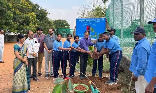 Sphoorthy Engineering College NCC has organized tree plantation drive and Yoga and Fitness session