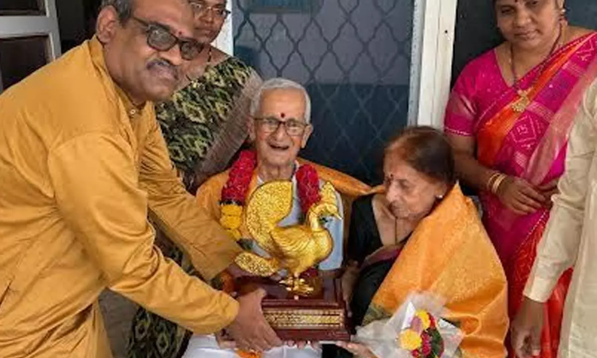 Centenarian honoured with Ugadi Puraskaram by state govt