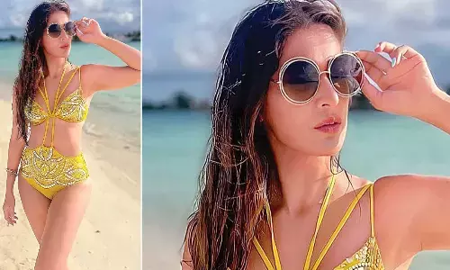 Raai Laxmi sets the shore on fire