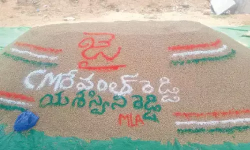 Thank you CM!  Farmer turns artist to express his gratitude to Revanth Reddy