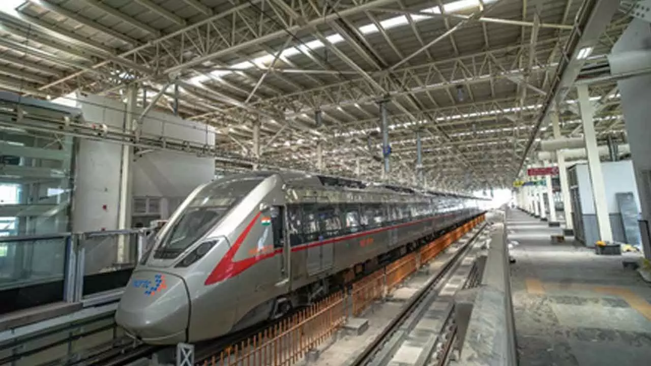 Namo Bharat crosses Yamuna for first time during trial runs Namo Bharat crosses Yamuna for first time during trial runs