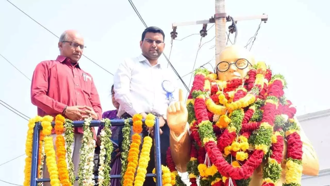 Dr. B.R. Ambedkars 134th Birth Anniversary Celebrated Grandly in Gadwal Dr. B.R. Ambedkars 134th Birth Anniversary Celebrated Grandly in Gadwal