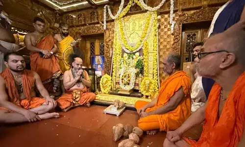 Udupi’s Sacred Legacy Embellished with Gold as Pontiff Marks 50 Years in Monastic Life