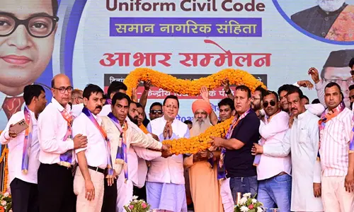 Ambedkar Mahamanch honours Dhami for implementing UCC