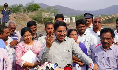 Minister Narayana inspects gravel sites in Ananthavaram village for Amaravati development