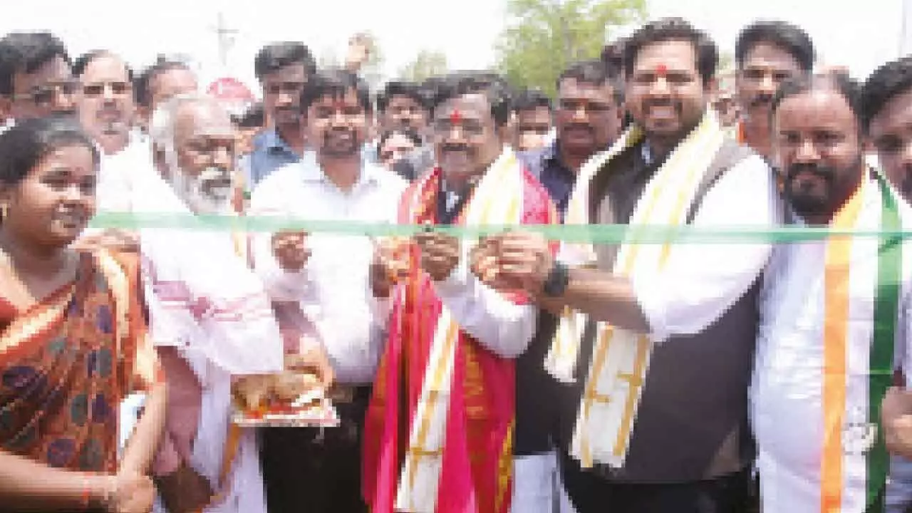 Vamsi Krishna, Chennur MLA open Kyatanapalli railway overbridge