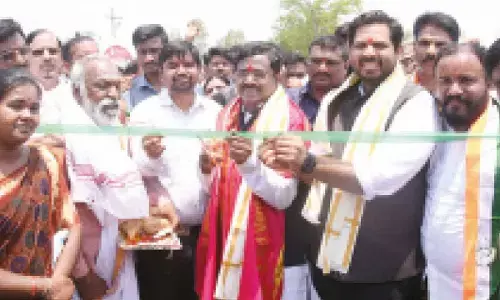 Vamsi Krishna, Chennur MLA open Kyatanapalli railway overbridge