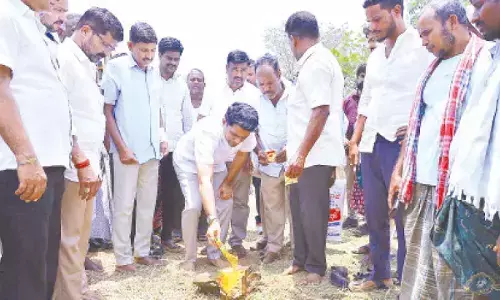 MLA Rajesh Reddy performs Bhoomi Puja for CC road