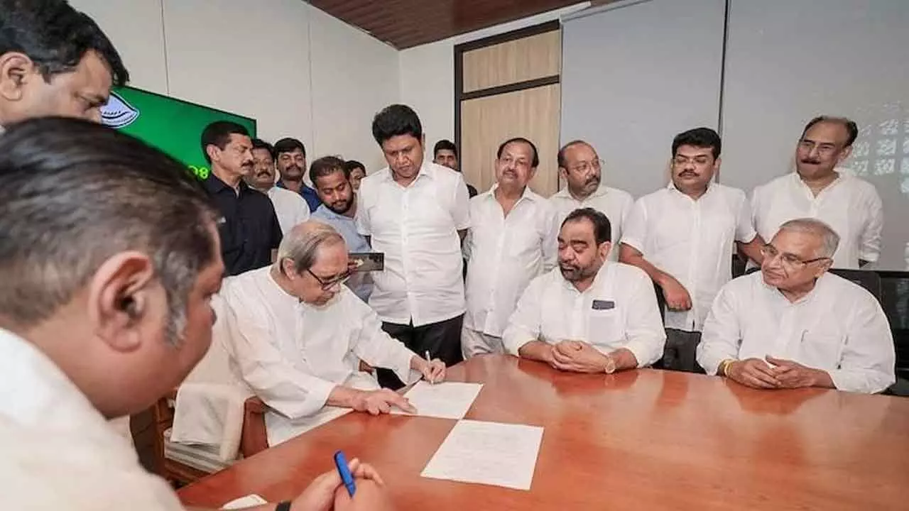 Patnaik files nomination for BJD chief post