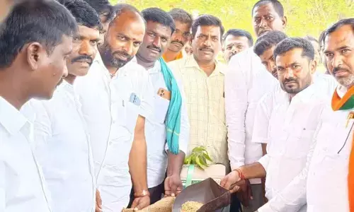 MLA Bojju Patel inaugurates paddy procurement centres