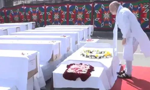 HM Shah, J&K CM Omar, LG Sinha pay tributes to people killed by terrorists