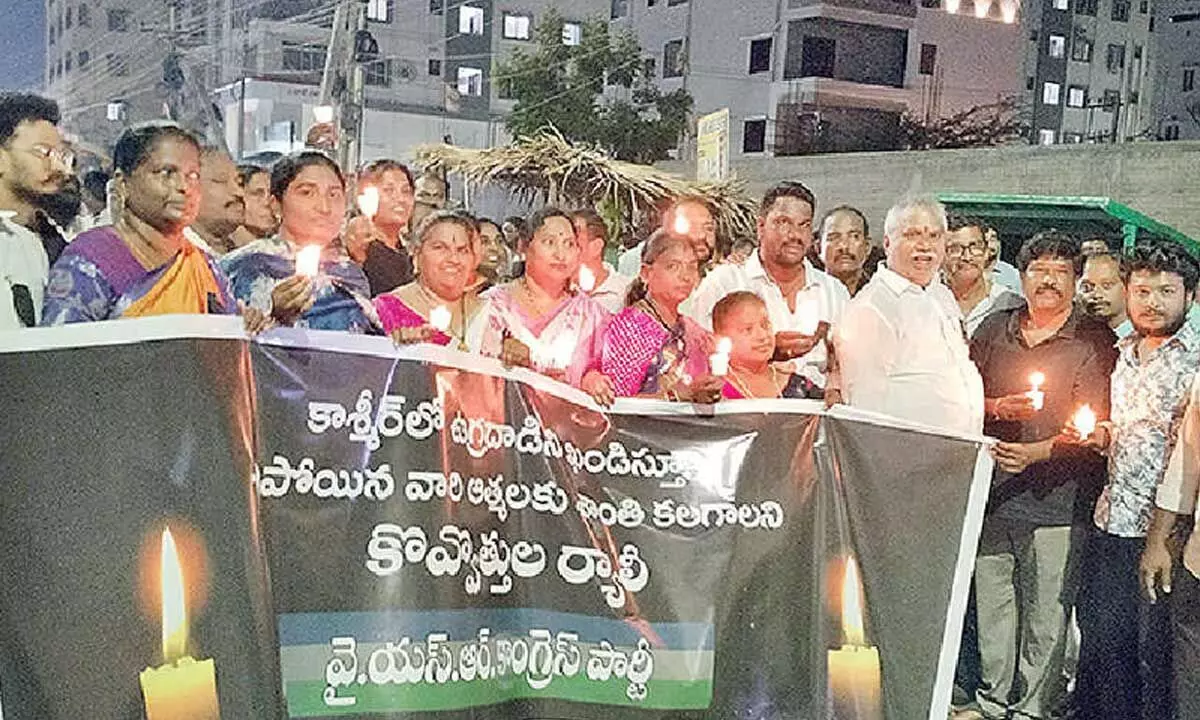 Candlelight rally conducted against terrorist attack Candlelight rally conducted against terrorist attack