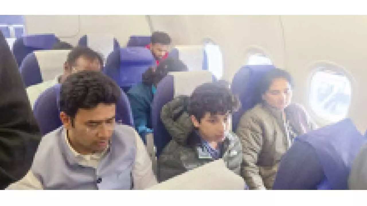 Tejasvi Surya travels with families of Pahalgam victims Tejasvi Surya travels with families of Pahalgam victims