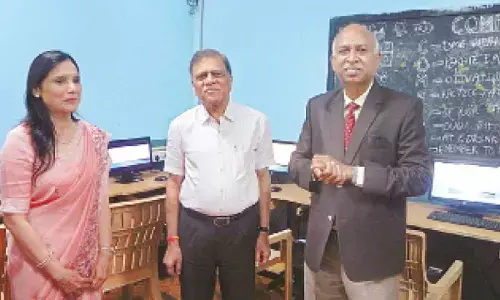 Mahesh Bank donates 10 PCs to school