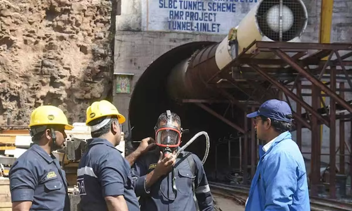 Rescue Operations Halted in Telangana SLBC Tunnel Accident Rescue Operations Halted in Telangana SLBC Tunnel Accident