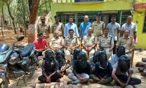 8 red sanders smugglers held
