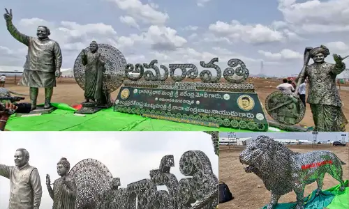 Iron sculpture stands as attraction at Amaravati relaunch event