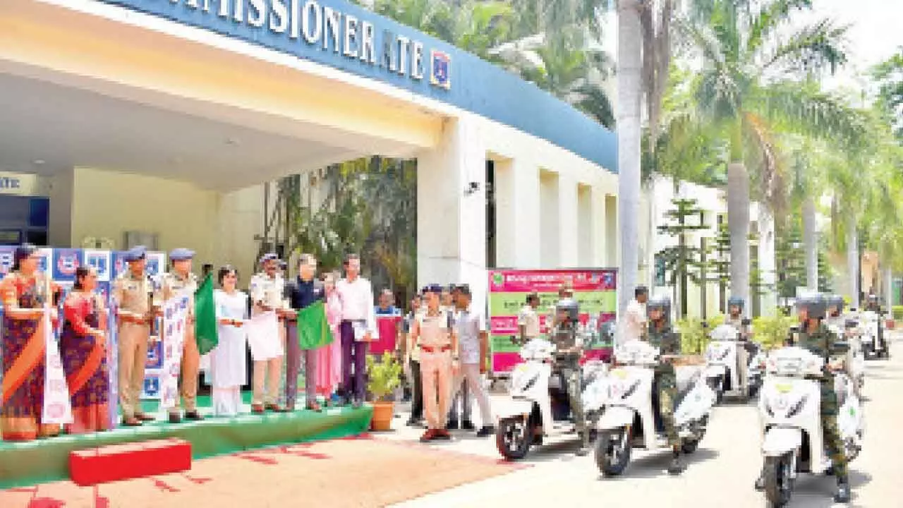 Cyberabad CP flags off SHE Teams vehicles Cyberabad CP flags off SHE Teams vehicles