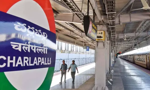 Strong winds blow away Cherlapally rly stn sheets