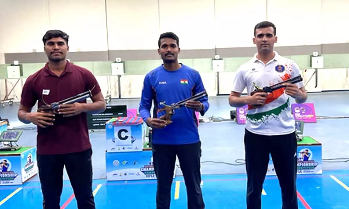 Kedarling Uchaganve leads Army 1-2 in men’s air pistol at KSSM Shooting Championship