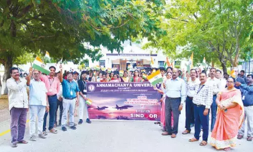 Annamacharya University organises rally in support of operation Sindoor