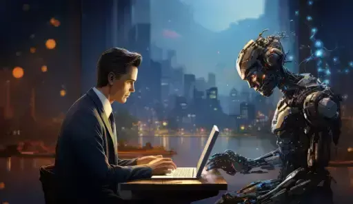 Remote team collaborating using AI-powered productivity tools