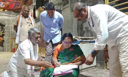 Sujatha takes charge as EO of Simhachalam devasthanam