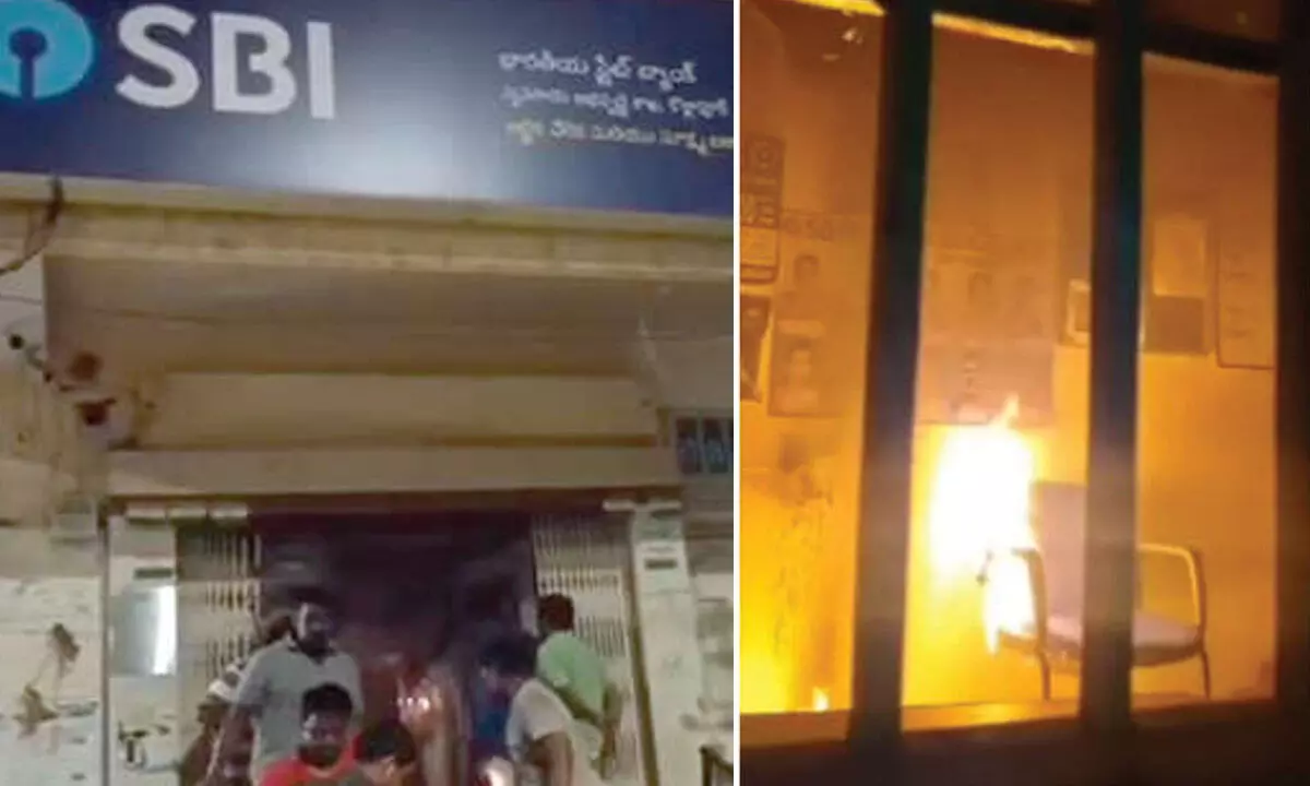 Fire breaks out at bank, short circuit suspected