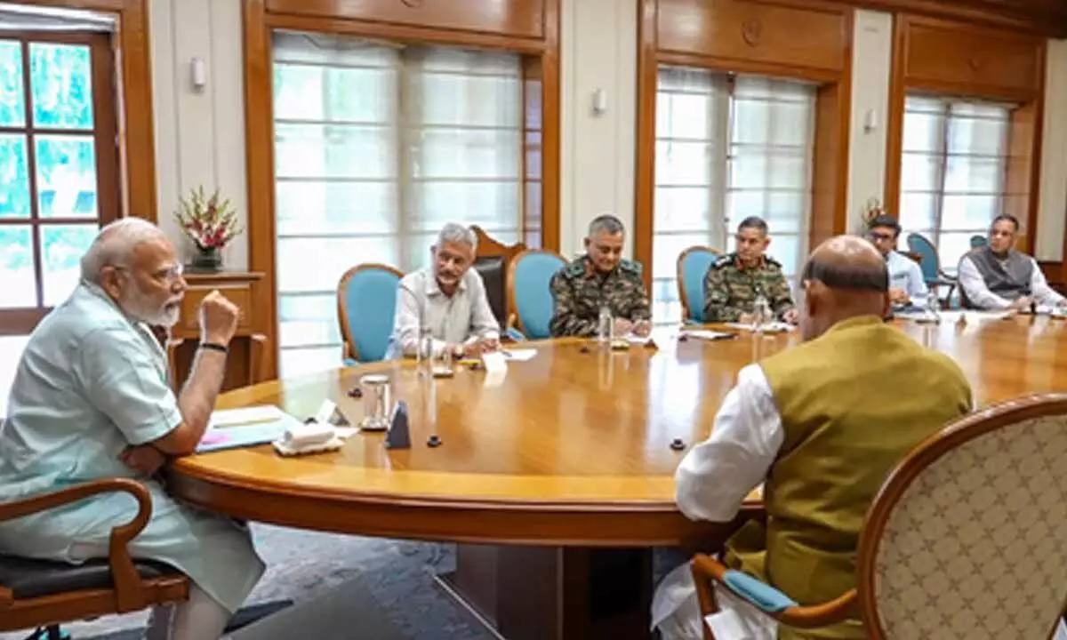 PM Modi chairs high-level meet with top ministers, NSA, CDS, tri-service chiefs PM Modi chairs high-level meet with top ministers, NSA, CDS, tri-service chiefs