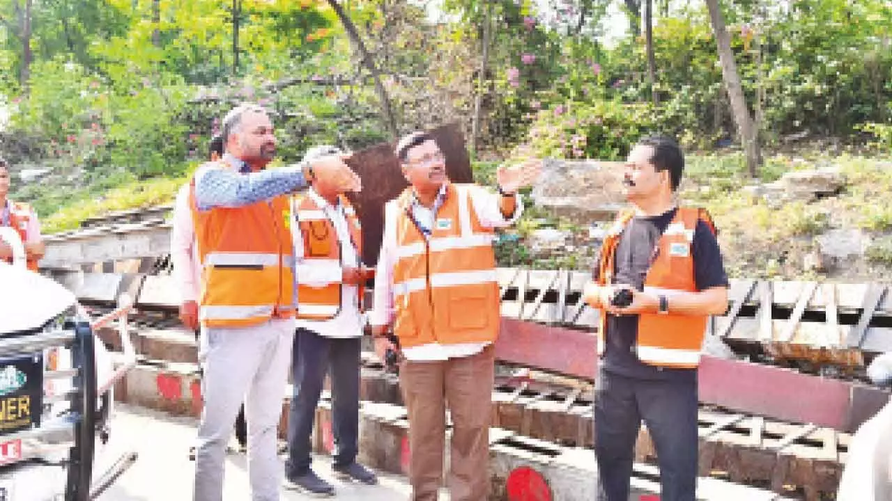 GHMC Commissioner inspects water logging points GHMC Commissioner inspects water logging points