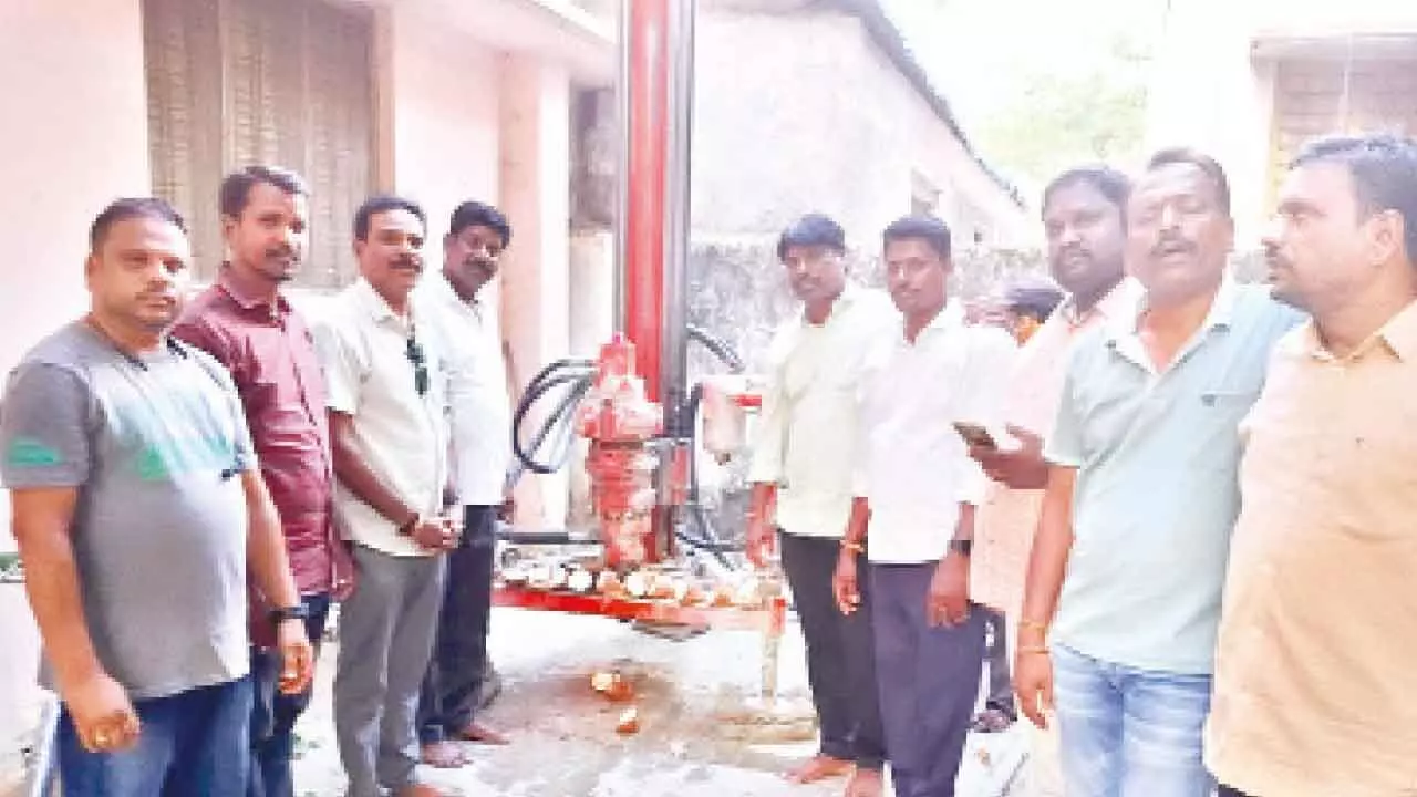 Borewell dug up at Press club Borewell dug up at Press club