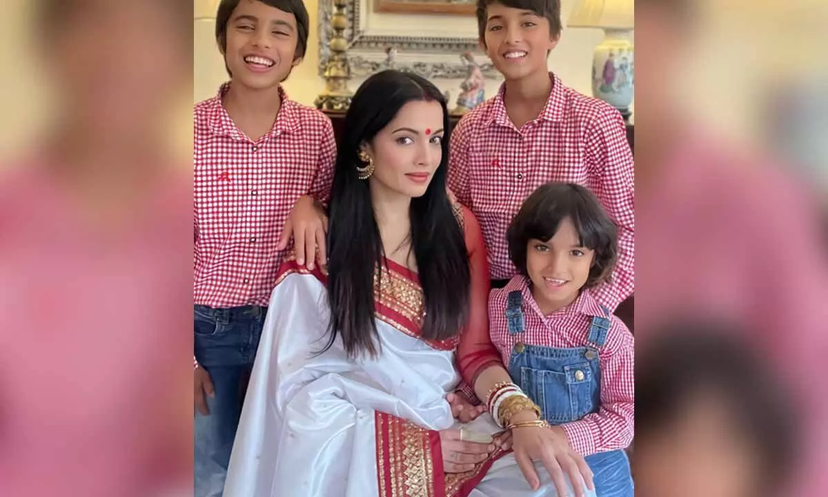 Celina Jaitly explains the significance of Sindoor to her half-Indian, half-Austrian kids Celina Jaitly explains the significance of Sindoor to her half-Indian, half-Austrian kids