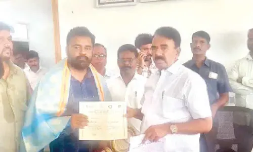 Jupally felicitates district science officer