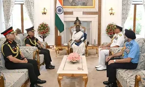 Military chiefs, CDS brief Murmu on ‘Op Sindoor’