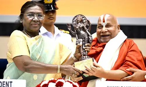Prez Murmu confers 58th Jnanpith Award on Sanskrit scholar Jagadguru Rambhadracharya