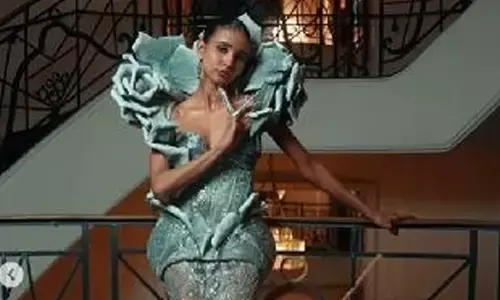 Nancy Tyagi Wows in Self-Designed Silver Gown at Cannes 2025