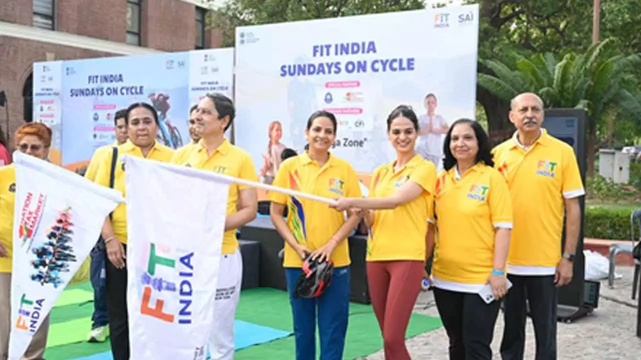 Celebrities including Olympians, chess grandmaster, actors join Fit India Sundays on Cycle Celebrities including Olympians, chess grandmaster, actors join Fit India Sundays on Cycle