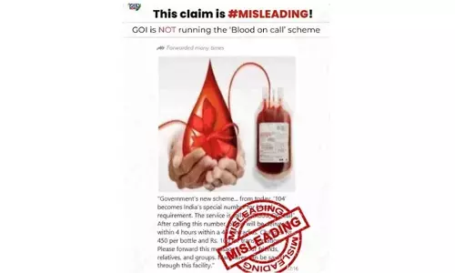 Fake alert: Centre debunks viral claim about 104 for blood-on-call service