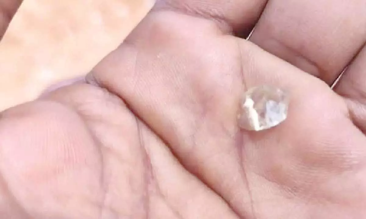 Diamond discovered after first rains in Kurnool’s Pattikonda Diamond discovered after first rains in Kurnool’s Pattikonda