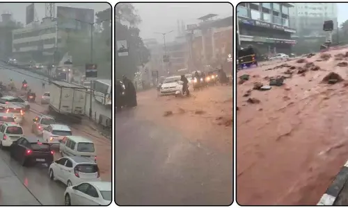 Udupi-Manipal road flooded after heavy rain