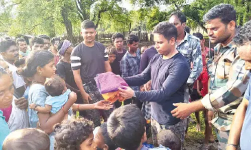 Police distribute volleyball, clothes in Maoist-hit village
