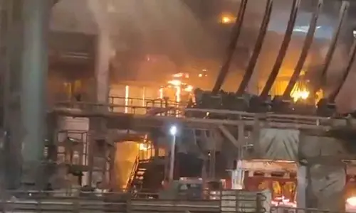 Fire Erupts at Visakhapatnam Steel Plant