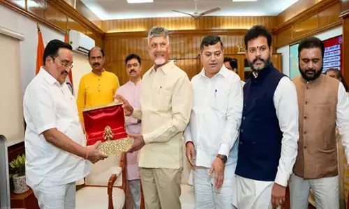 Chandrababu meets union ministers Jitendra Singh and CR Patil, briefs on state issues